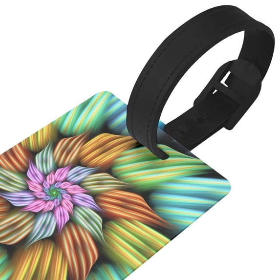 Daiia Hippie Style Durable Luggage Tags with Secure Strap Travel ID Tags Suitcase ID Tags Bag Identification Tags - Easy Identification for Men and Women