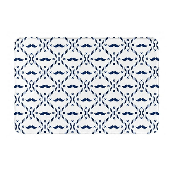 Daiia Hipster Mustache Front Door Mat, Heavy Duty Durable Welcome Mat for Outdoor Indoor, Dirt Trapper Waterproof Super Absorbent Door Mat, 16" x 24"