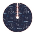 thumbnail image 1 of Daiia Hockey Players Drawing Merry Christmas Tree Skirt , Xmas Large Lace-up Tree Skirt, Santa Snowflakes Rustic Home Decorations New Year Party Farmhouse Decor-48", 1 of 6