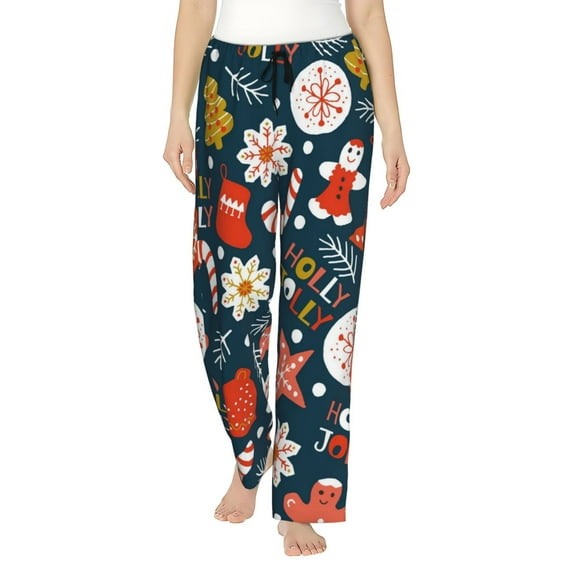 Daiia Holiday Christmas Cookies Women's Sleep Pant with Pockets and Drawstring,Pajama Pants-XX-Large