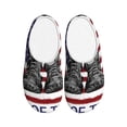 thumbnail image 1 of Daiia Home Of The Free Because Of The Brave Print Women’s Fuzzy Slippers Memory Foam Lightweight House Shoes Cozy Loafer Flannel House Shoes-40/41, 1 of 7