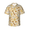 thumbnail image 1 of Daiia Honey Honeycomb Hawaiian Shirt for Men Gentle Cotton Regular Short Sleeve Casual-Small, 1 of 9