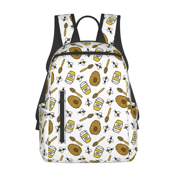 Daiia Honey School Backpack for Men and Women Lightweight Backpack Durable Backpack Water-Resistant,Travel,Work Bag