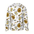 thumbnail image 1 of Daiia Honey UPF 50+ Sun Protection Hoodie Jacket Lightweight Long Sleeve Sun Shirt for Women Men with Pocket Hiking Outdoor-3X-Large, 1 of 9