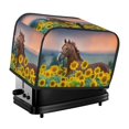 thumbnail image 1 of Daiia Horse Sunflowers Pattern 2 slice Toaster Cover, Toaster Appliance Dust-proof Cover For Kitchen Small Appliance Dust Cover and Fingerprint Protection, 1 of 7