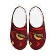 thumbnail image 1 of Daiia Hot Chili Print Women’s Fuzzy Slippers Memory Foam Lightweight House Shoes Cozy Loafer Flannel House Shoes-42/43, 1 of 7