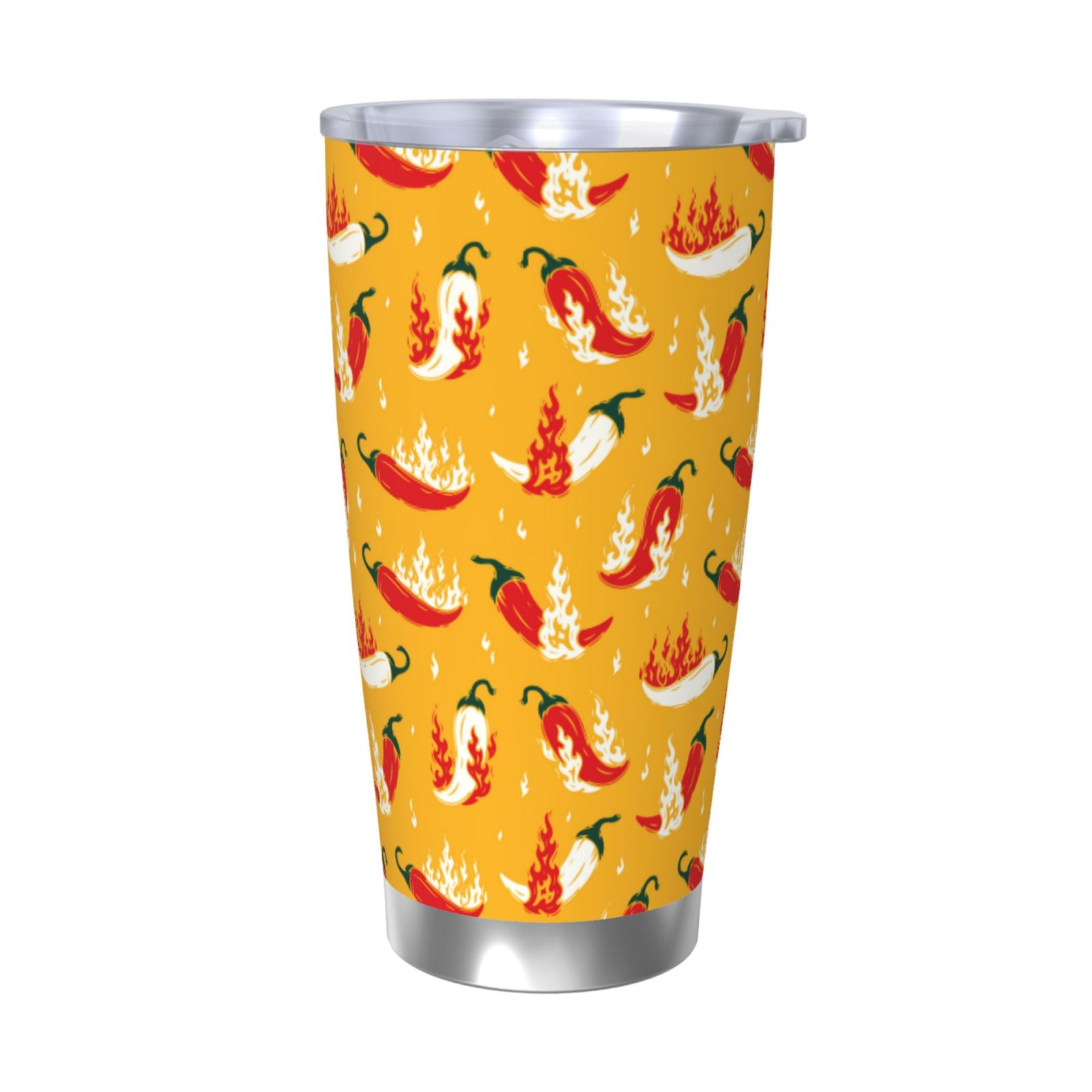Daiia Hot Chilli Printed 20oz Insulated Coffee Cup with Straw Topper ...