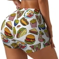 thumbnail image 1 of Daiia Hot Dog With One Sausage Pattern Women's Workout Shorts Biker Shorts - High Waisted Workout Spandex Tummy Control Gym Running Yoga Shorts-Large, 1 of 8