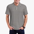 thumbnail image 1 of Daiia Houndstooth Black And White Pattern Men’s Polo Shirts,Solid Deck Shirt,Classic Fit, Breathable Cotton Polo for Casual and Sport Wear-X-Large, 1 of 7