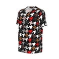thumbnail image 1 of Daiia Houndstooth Green Red Mens Baseball Jersey Button Down Shirts Short Sleeve Sports Uniforms-3X-Large, 1 of 9