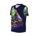 thumbnail image 1 of Daiia Howling Wolf Mens Baseball Jersey Button Down Shirts Short Sleeve Sports Uniforms-Large, 1 of 9