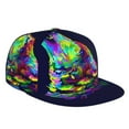 thumbnail image 1 of Daiia Howling Wolf print Flat Bill Hats Flat Brim Trucker Cap Baseball Cap Adjustable Classic Low Profile Hat Unconstructed Plain Cap, 1 of 9