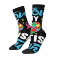 thumbnail image 1 of Daiia I Love My Autism Print Crew Socks – Soft Breathable Long Socks for Men & Women, Moisture-Wicking & Comfortable Daily Wear Socks, One-Size Fits Most (US 5-11), 1 of 6