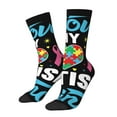 thumbnail image 1 of Daiia I Love My Autism Print Crew Socks – Soft Breathable Long Socks for Men & Women, Moisture-Wicking & Comfortable Daily Wear Socks, One-Size Fits Most (US 5-11), 1 of 6
