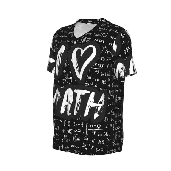 Daiia I love Math Mens Baseball Jersey Button Down Shirts Short Sleeve Sports Uniforms-XX-Large