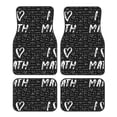 thumbnail image 1 of Daiia I love Math Printed Car Floor Mats Set of 4, Durable Non Slip Auto Floor Carpet, Car Interior Carpets Proof Foot Pads Anti-Slip Cushion Automoetive Accessories, 1 of 6