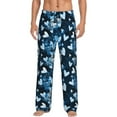 Daiia Ice Blue Heart Men's Sleep Pant with Pockets and Drawstring