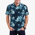 thumbnail image 1 of Daiia Ink Rose Pattern Men’s Polo Shirts,Solid Deck Shirt,Classic Fit, Breathable Cotton Polo for Casual and Sport Wear-3X-Large, 1 of 7