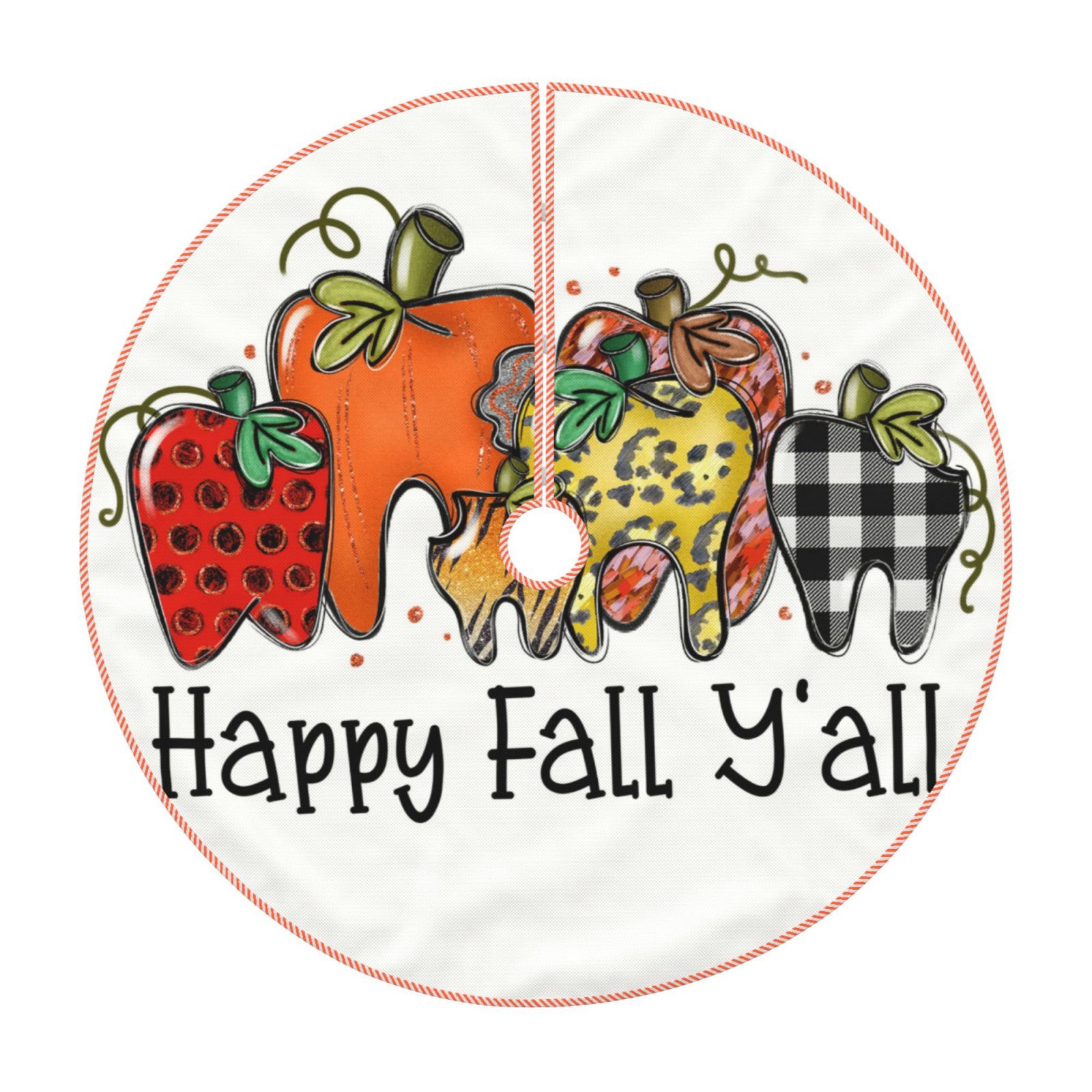 Daiia It'S Fall Y'All Drawing Merry Christmas Tree Skirt , Xmas Large Laceup Tree Skirt, Santa