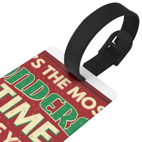 Daiia It's The Most Wonderful Time Of The Year Durable Luggage Tags with Secure Strap Travel ID Tags Suitcase ID Tags Bag Identification Tags - Easy Identification for Men and Women