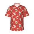 thumbnail image 1 of Daiia Japanese Maneki Cats Hawaiian Shirt for Men Gentle Cotton Regular Short Sleeve Casual-Medium, 1 of 9