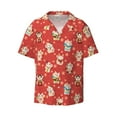 thumbnail image 1 of Daiia Japanese Maneki Cats Men's Linen Shirts Short Sleeve Casual Shirts Button Down Shirt for Men Beach Summer Wedding Shirt-X-Large, 1 of 7