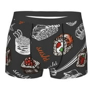 Daiia Japanese Sushi Hashi Men's Underwear Boxer Briefs, Cotton Stretch Moisture-Wicking Underwear-Small