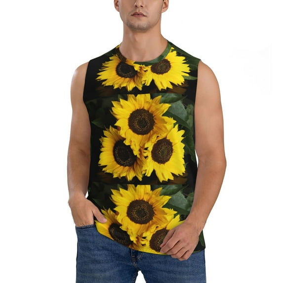 Daiia Japanese Were Blossoming Printed Men's Tank Tops,Casual Soft Sleeveless Gym Muscle Shirts Bodybuilding Tee-Small
