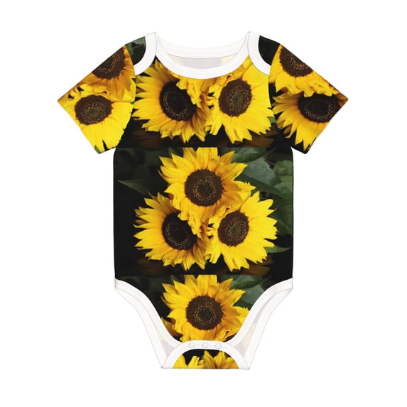 Daiia Japanese Were Blossoming Printed Unisex-Baby Short Sleeve Onesies Bodysuits Baby Climbing Clothes Soft and Comfortable Romper with Expandable Shoulder Design-6 Months
