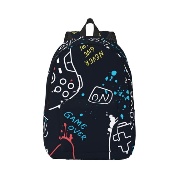 Daiia Joystick Gamepad Vintage Canvas Backpack for Men and Women ,Hiking Backpack,Travel Laptop Bag for School,Large Capacity Backpack