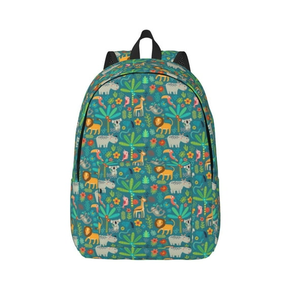 Daiia Jungle Animals Vintage Canvas Backpack for Men and Women ,Hiking Backpack,Travel Laptop Bag for School,Large Capacity Backpack