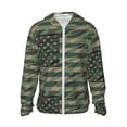 thumbnail image 1 of Daiia Jungle Green Camo USA Flag UPF 50+ Sun Protection Hoodie Jacket Lightweight Long Sleeve Sun Shirt for Women Men with Pocket Hiking Outdoor-XX-Large, 1 of 9