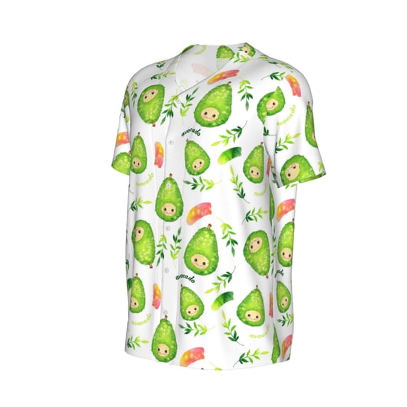 Daiia Kawaii Avocado Mens Baseball Jersey Button Down Shirts Short Sleeve Sports Uniforms-Medium