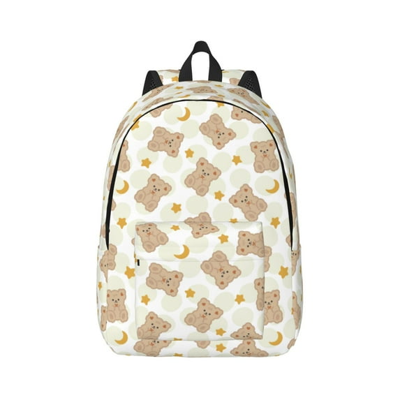 Daiia Kawaii Bear Vintage Canvas Backpack for Men and Women ,Hiking Backpack,Travel Laptop Bag for School,Large Capacity Backpack