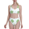 thumbnail image 1 of Daiia Kawaii Frogs printed 2 piece Swimsuit Bikinis for Women High Waisted Racerback Bathing Suits Summer Tummy Control Scoop Neck Swimwear-Small, 1 of 8
