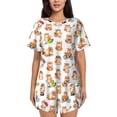 thumbnail image 1 of Daiia Kawaii Shiba Dog Pattern Womens Pajama Sets Short Sleeve Pajamas for Women Sets Soft Lounge Sets Casual Round Neck Sleepwear PJS-Medium, 1 of 7