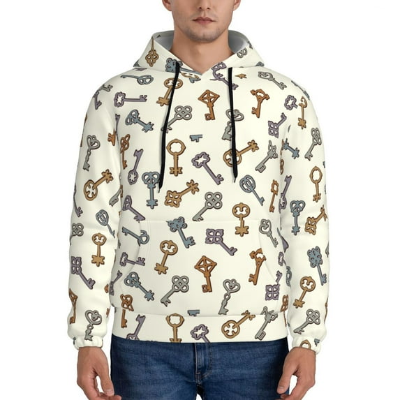 Daiia Keys1 for Men's Fashion Hoodies & Sweatshirts with Kangaroo Pocket Hooded Sweatshirt Breathable & Moisture Wicking-Small