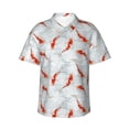 thumbnail image 1 of Daiia Koi Fish Corals,Spring Summer Hawaiian Shirt for Men Gentle Cotton Regular Short Sleeve Casual-Small, 1 of 9