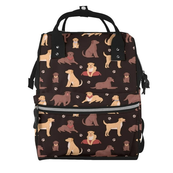 Daiia Labrador Retriever Dog Large Capacity Baby Bag Waterproof Stylish Diaper Bag Mummy Backpack Adjustable Straps Diaper BagBaby Essentials Bag