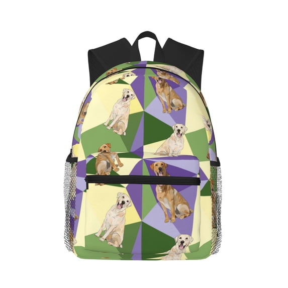 Daiia Labrador Retriever Dog School Backpack for Men Women, Unisex Large Waterproof Bookbag Schoolbag Casual Daypack for High School/College/Teens/Travel/Work Black