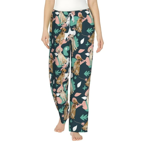 Daiia Labrador Retriever Dog Women's Sleep Pant with Pockets and Drawstring,Pajama Pants-Small