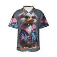 thumbnail image 1 of Daiia Lady Duck Hawaiian Shirt for Men Gentle Cotton Regular Short Sleeve Casual-Small, 1 of 9