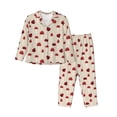 thumbnail image 1 of Daiia Ladybug With Mushroom for Women's Long-Sleeved Pajama Set – Soft & Comfortable Sleepwear Button-Up Pajamas Cozy Lounge Wear-Large, 1 of 7