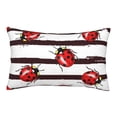 thumbnail image 1 of Daiia Ladybugs on Black and White Striped1 Bedding Waterproof Pillow Protector Zippered Queen – Bed Bug Proof Pillow Encasement-14"x20", 1 of 9