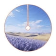 thumbnail image 1 of Daiia Lavender Fields Under Blue Sky Drawing Merry Christmas Tree Skirt , Xmas Large Lace-up Tree Skirt, Santa Snowflakes Rustic Home Decorations New Year Party Farmhouse Decor-36", 1 of 6