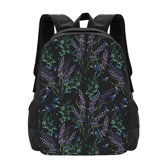 Daiia Lavender Flowers Backpack for Men and Women -Durable Backpack Large Capacity, Water-Resistant Bag with Adjustable Straps and Laptop Compartment