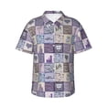 thumbnail image 1 of Daiia Lavender Flowers Hawaiian Shirt for Men Gentle Cotton Regular Short Sleeve Casual-3X-Large, 1 of 9