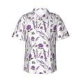 thumbnail image 1 of Daiia Lavender Flowers Hawaiian Shirt for Men Gentle Cotton Regular Short Sleeve Casual-Medium, 1 of 9