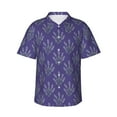 thumbnail image 1 of Daiia Lavender Flowers Hawaiian Shirt for Men Gentle Cotton Regular Short Sleeve Casual-Medium, 1 of 9