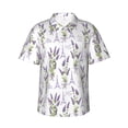 thumbnail image 1 of Daiia Lavender Flowers Hawaiian Shirt for Men Gentle Cotton Regular Short Sleeve Casual-Small, 1 of 9